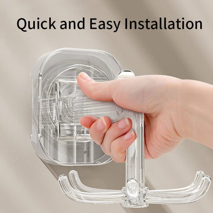QIAWI™ 6-Hook Suction Cup Rotating Utensil Holder, Mounts on Wall or Under Cabinet