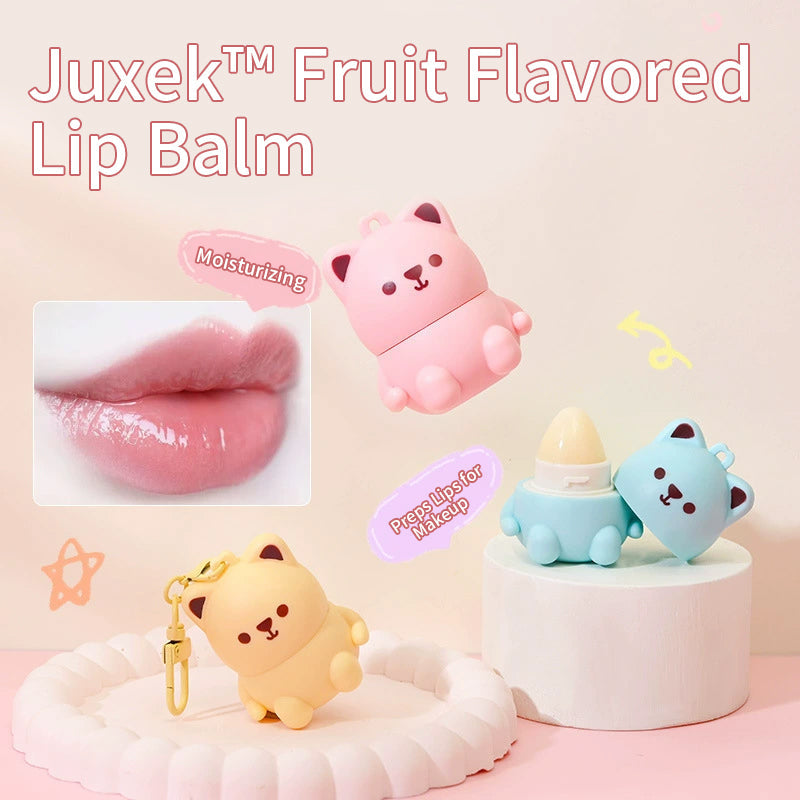 Juxek™ Fruit Flavored Lip Balm, Cute Bear Design, Strawberry, Blueberry and Honey Flavors