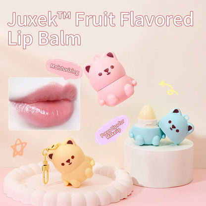 Juxek™ Fruit Flavored Lip Balm, Cute Bear Design, Strawberry, Blueberry and Honey Flavors