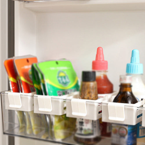 QIAWI™ Extendable Refrigerator Organizer Bins, For Condiments, Cosmetics & Stationery, Pack of 3