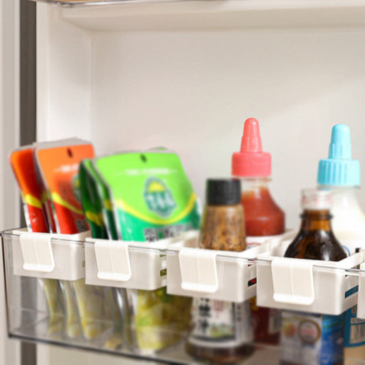 QIAWI™ Extendable Refrigerator Organizer Bins, For Condiments, Cosmetics & Stationery, Pack of 3