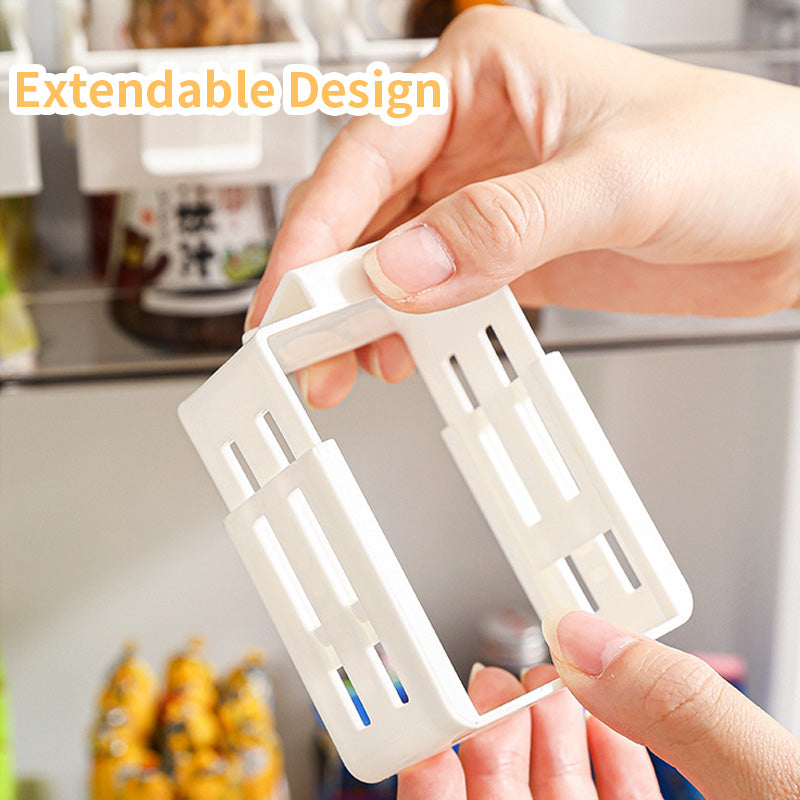 QIAWI™ Extendable Refrigerator Organizer Bins, For Condiments, Cosmetics & Stationery, Pack of 3