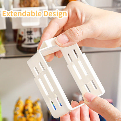 QIAWI™ Extendable Refrigerator Organizer Bins, For Condiments, Cosmetics & Stationery, Pack of 3