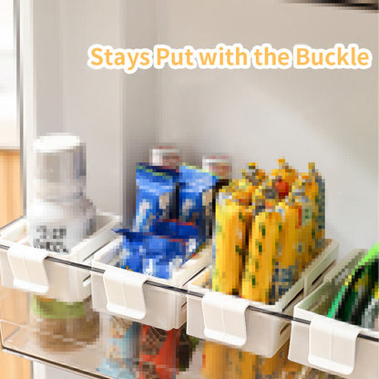 QIAWI™ Extendable Refrigerator Organizer Bins, For Condiments, Cosmetics & Stationery, Pack of 3