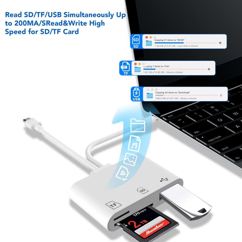 QIAWI™💥SD/TF/USB Card Reader for Instant File Transfer Across Devices