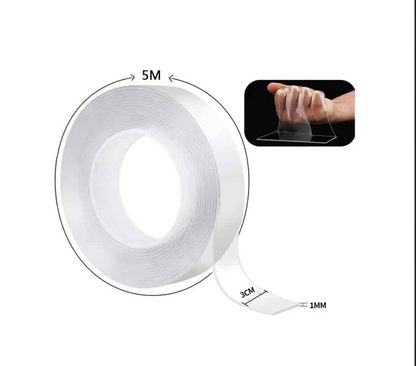 QIAWI™ Ultra-Strong Double-Sided Nano Gel Tape – No Nails, No Damage, No Mess