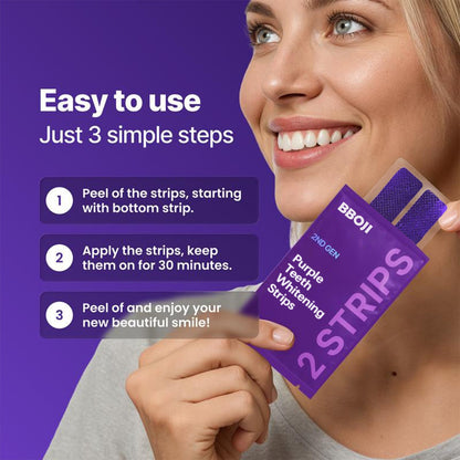 BBOJI™ Purple Teeth Whitening Strips | Fast, Gentle & Peroxide-Free Whitening