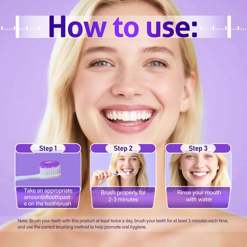 🦷 Lytic Enzy Purple Whitening Toothpaste Instant Stain Removal & Color Repair for Bright, Fresh Teeth.