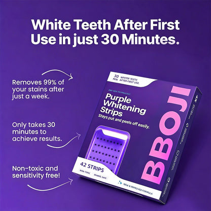 BBOJI™ Purple Teeth Whitening Strips | Fast, Gentle & Peroxide-Free Whitening
