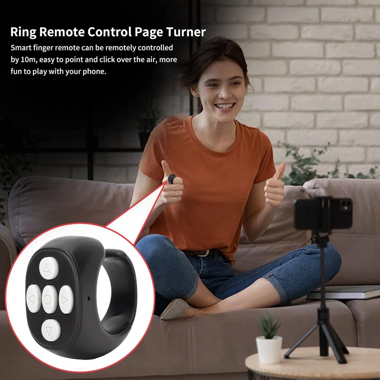 QIAWI ™Bluetooth Finger Ring Remote — Control Your Phone Without Touching It