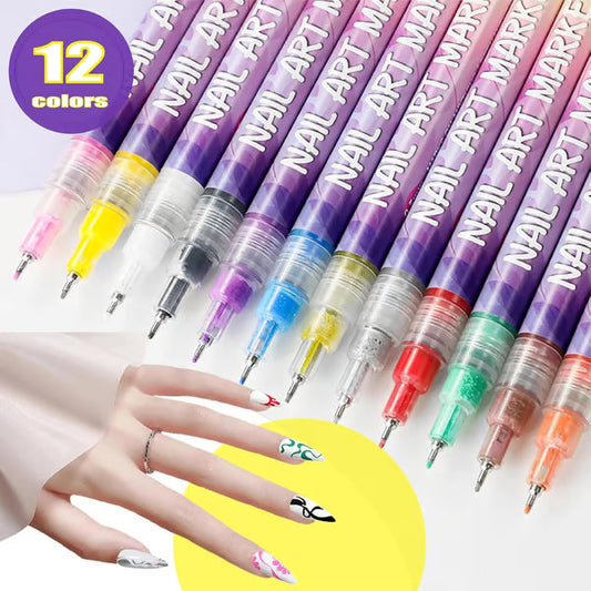 🎨12 Color Pro Nail Art Pen Set — Create Salon‑Quality Designs at Home