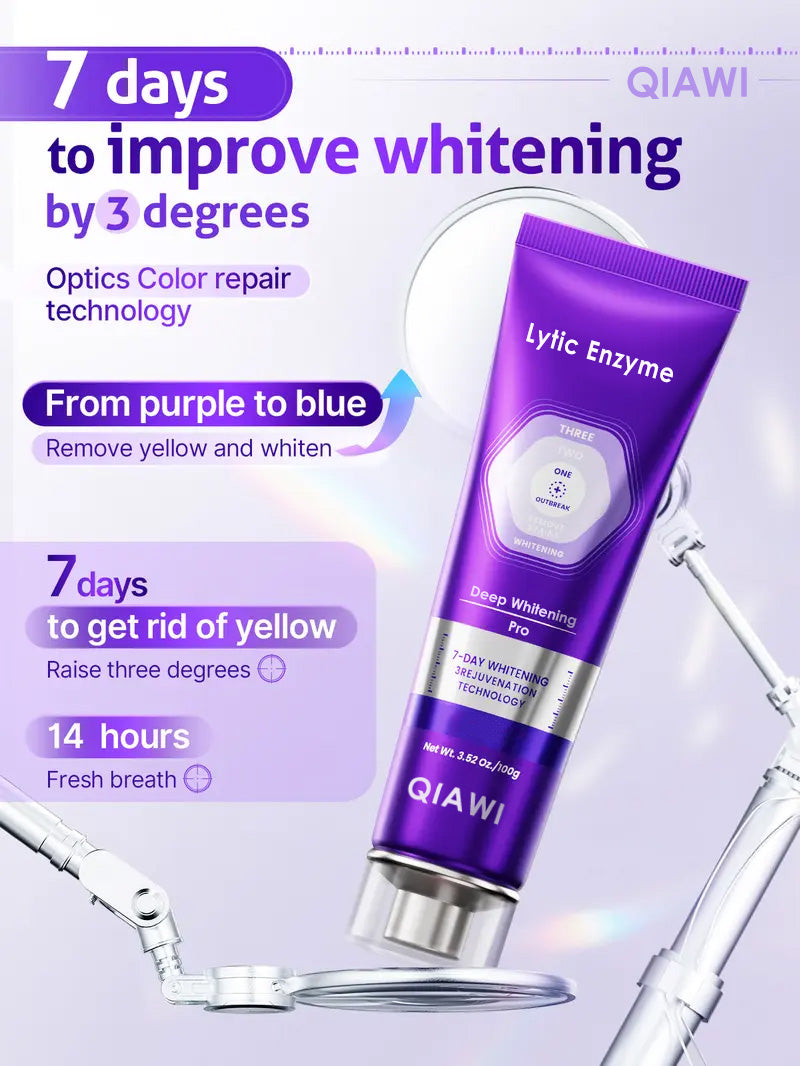 🦷 Lytic Enzy Purple Whitening Toothpaste Instant Stain Removal & Color Repair for Bright, Fresh Teeth.