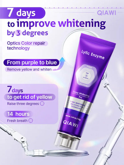 🦷 Lytic Enzy Purple Whitening Toothpaste Instant Stain Removal & Color Repair for Bright, Fresh Teeth.