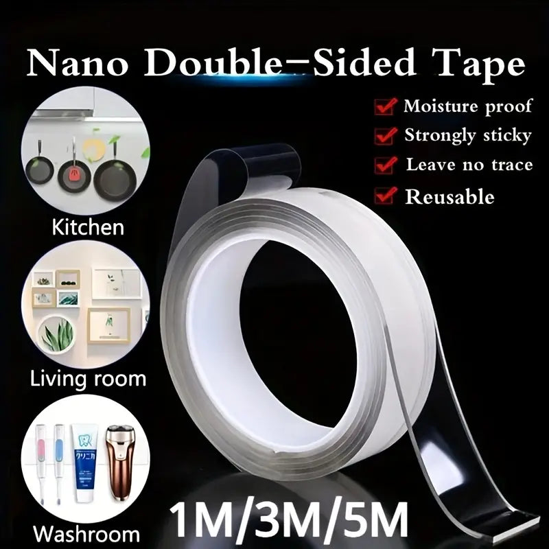QIAWI™ Ultra-Strong Double-Sided Nano Gel Tape – No Nails, No Damage, No Mess