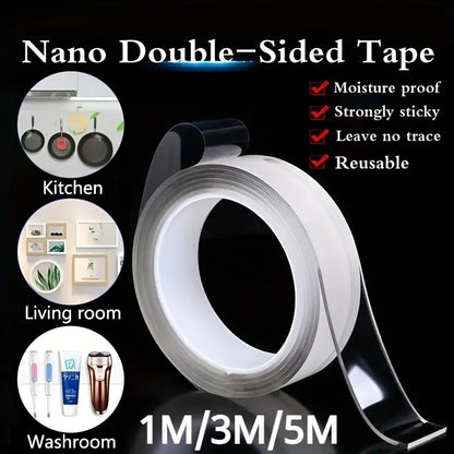 QIAWI™ Ultra-Strong Double-Sided Nano Gel Tape – No Nails, No Damage, No Mess